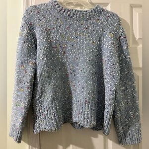 Francesca’s Collection Jun&Ivy Speckled Blue Scalloped Sweater